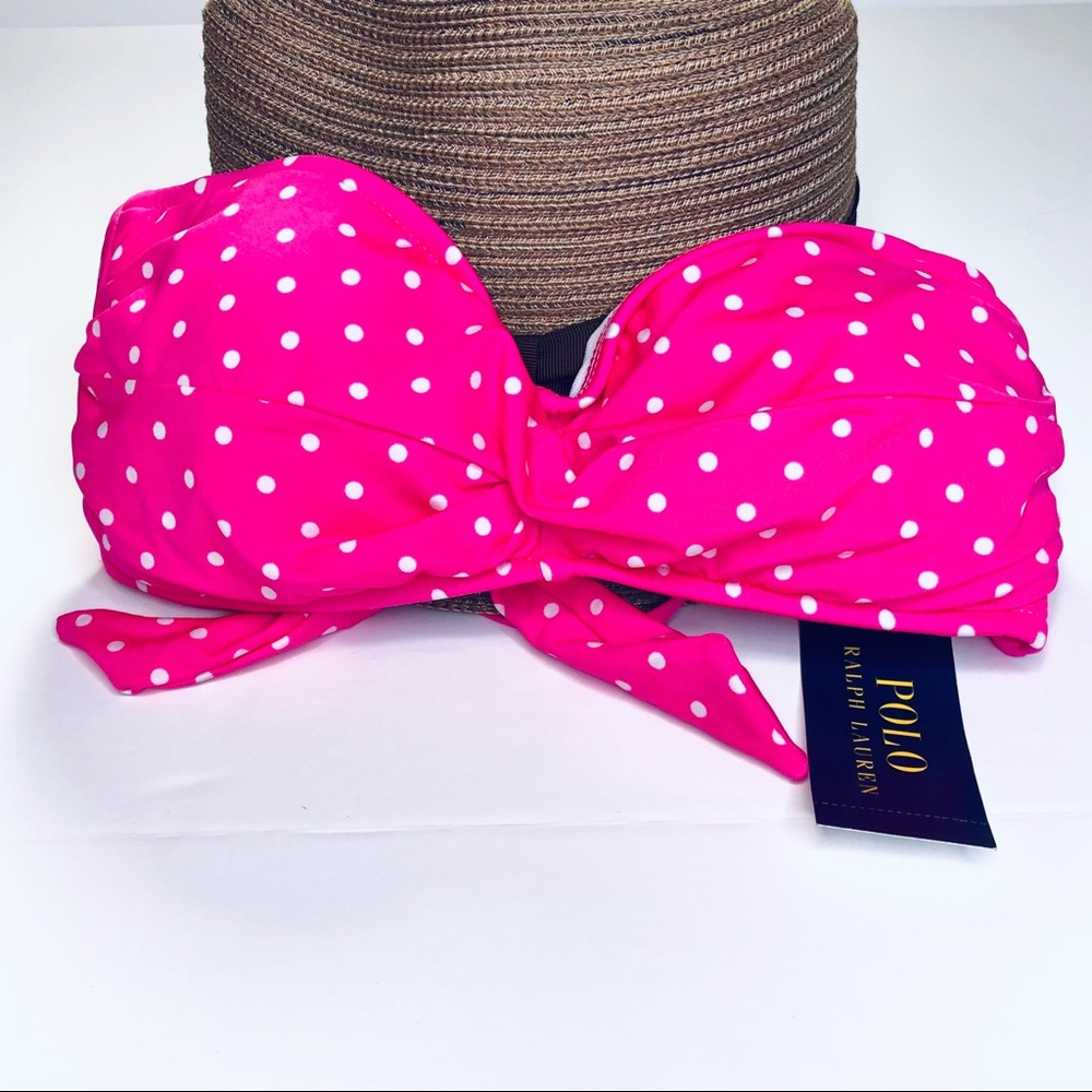 *Private Listing* Ralph Lauren Hot Pink / White Polka Dot Bikini Top - Picture 2 of 7
